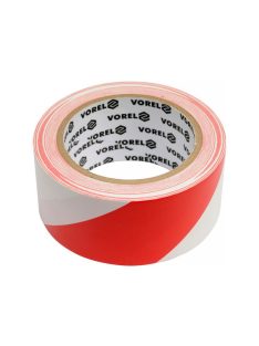 VOREL Jelzőszalag öntapadós piros-fehér 48 mm x 33 m PVC