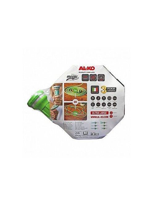 Al-ko MAGIC SOFT 5/8' 15M tömlő + 2db fitting készlet erejéig