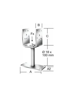   VORMANN Oszloptalp dűbelezhető állítható 60-140 x 70 x 115 mm