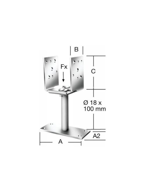 VORMANN Oszloptalp dűbelezhető állítható 60-140 x 70 x 115 mm