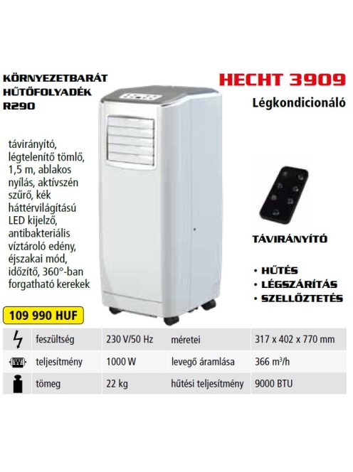 HECHT 3909 LÉGKONDICIONÁLÓ, 1000W készlet erejéig