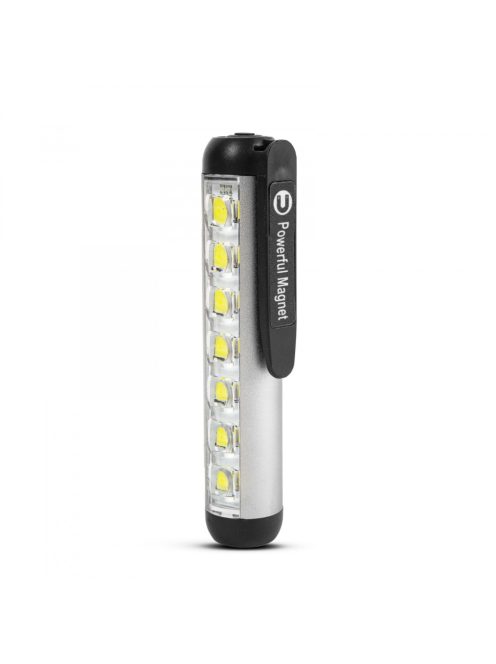 LED-es zseblámpa - munkalámpa móddal - 400 mAh akkumulátor - XPE + SMD LED - 500 lm - IP55 - ezüst