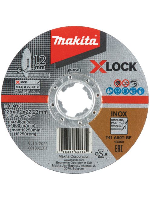 Makita X-LOCK vágókorong INOX 125x1.2mm (E-00418)