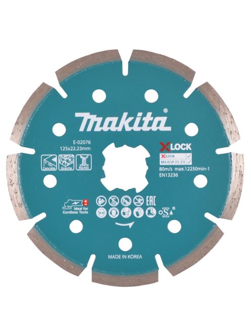 Makita 125mm gyémánttárcsa szegmenses X-LOCK (E-02076)