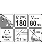 YATO Gyémánt vágótárcsa 180 mm szegmentált YATO YT-6004