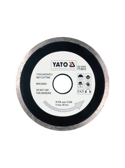 YATO Gyémánt vágótárcsa 115 mm folytonos YATO~ YT-6012