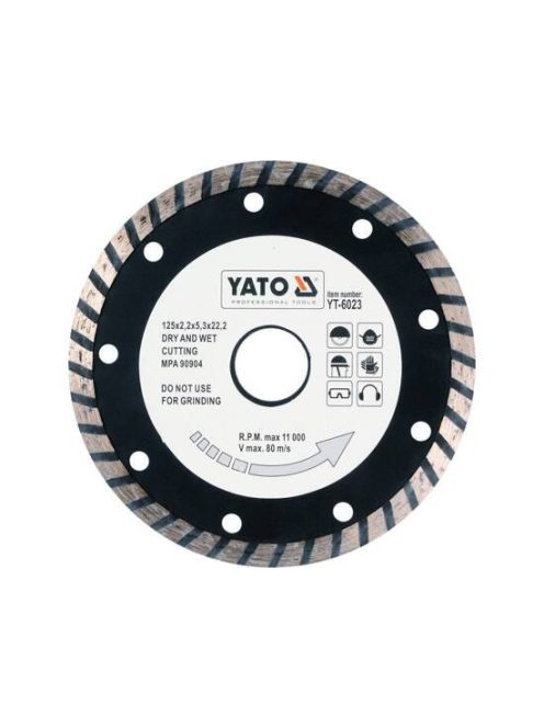 YATO Gyémánt vágótárcsa 125 mm turbo YATO YT-6023